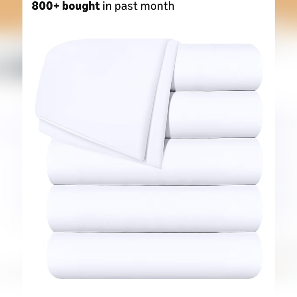 NIP Utopia Bedding 6pack Flat White Sheets Soft Brushed Microfiber Fabric